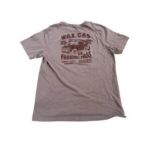 Hurley Medium Wax Gas Parking Pass Surfs Tropical Van Brown T shirt Palm Trees